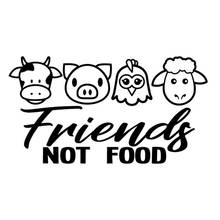 15*8.3cm Vegan Friends Not Food Car Stickers Cow Chicken Pig Meat Car Accessories Window Bumper Vinyl Car Wrap Stickers 2024 - buy cheap