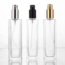 10pcs 50ml Transparent Glass Spray Bottle Sample Glass Vials Portable Perfume Atomizer Gold Silver Black Cap 2024 - buy cheap