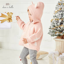 DB14803-cárdigan con capucha de dibujos animados para niña, abrigo de invierno para niño pequeño, suéter de punto bonito para niño 2024 - compra barato
