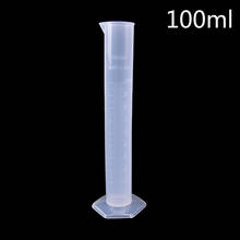 Cilindro de medición de plástico de 100ml, herramientas graduadas, cilindro graduado de laboratorio químico, suministros de laboratorio escolar 2024 - compra barato