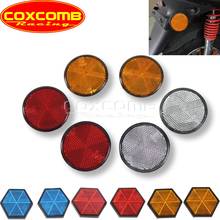 Universal Motorcycle Ruond Rectangle Reflectors Warning Reflector Bolt Reflective Plate For Harley Chopper Cafe Racer BMW Custom 2024 - buy cheap