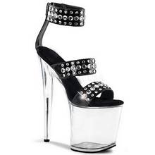 Summer 20 cm stiletto heels, women's sandals, fashion transparent runway sexy rivet decorative sandals 2024 - buy cheap