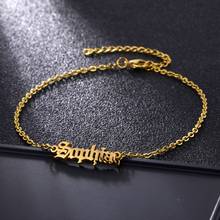 Tobilleras personalizadas con nombre para mujer, joyería de moda para pies, cadena de pierna de acero inoxidable Bohemia, pulsera de tobillo para mujer 2024 - compra barato