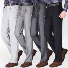 Pantalones ajustados de cintura alta para hombre, traje informal plisado, de negocios, de cintura alta 2024 - compra barato