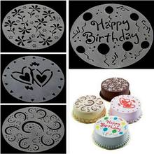 Plantillas de decoración para panadería, moldes para Tartas, flores, corazones, fiesta de cumpleaños, 4 Uds. 2024 - compra barato