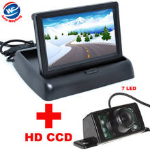 7LED Ночная Автомобильная камера заднего вида CCD с 4,3-дюймовым цветным ЖК-дисплеем, складная автомобильная видеокамера, автомобильная парковочная камера 2024 - купить недорого