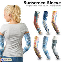 UV Sun Protection Arm Sleeves Ice Silk Cooling Arm Tattoo Cover for Women Men Summer Cycling Fishing Outdoor Activities 2024 - buy cheap