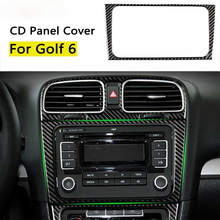 Boomblock console central do carro cd painel quadro capa decoração adesivo de fibra de carbono para vw volkswagen golf 6 gti r mk6 2008-2012 2024 - compre barato