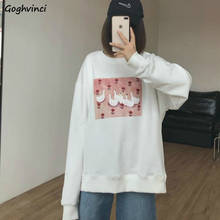 No Hat Anime Hoodies Women Casual White All-match O-neck Sweatshirts Korean Style Students Kawaii Printed Loose Female Tops Chic 2024 - buy cheap
