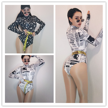 Long Sleeve Bodysuit Singers Nightclub Dj Ds Female Hip Hop Outfit Ladies Pole Dance Clothing Wear sexy Jazz Dance Costumes 2024 - buy cheap