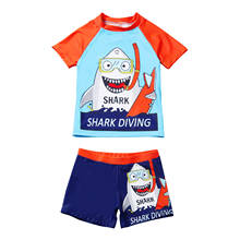 OPPERIAYA Kids Baby Boys Two-piece Swimming Summer clothes Clothes Set Blue Round Collar Short Sleeve pullover Tops Shorts 2024 - buy cheap