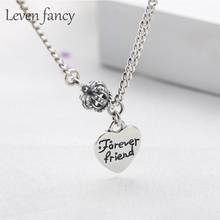 925 Sterling Silver Curb Chain 55cm Love Crown Heart Necklace Friend Winter Retro Long Sweater Necklaces Friendship Jewelry 2024 - buy cheap