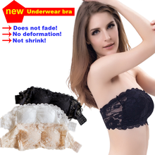 Fashion Sexy Summer Women Strapless Bra Lace Tube Top Bandeau Crop Tank Seamless Padded Underwear New Arrival 2024 - buy cheap