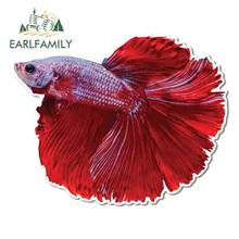 EARLFAMILY 13cm x 4.3cm for Betta Fish Vinyl Race Car Stickers Japanese Kid's Room Scratch-proof Window Trunk Decal for VAN SUV 2024 - buy cheap