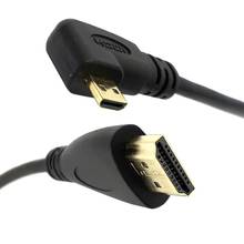 Micro HDMI Тип D Мужской 90 градусов левый угловой к HDMI 1,4 Мужской 1080P HD ТВ кабель для ТВ ПК и видеоигр 2024 - купить недорого