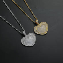 Сердце Форма 2 цвета Bling Циркон Цепочки и ожерелья CZ латунные подвески Для мужчин хип-хоп ювелирные изделия CN352 2024 - купить недорого