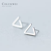 Collar nueva llegada de Plata de Ley 925 Simple pendientes triangulares para mujeres elegantes pendientes geométricos joyería de plata 2024 - compra barato