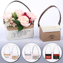 Caixas de flores portáteis impermeáveis dupla face, sacos de presente, embalagem, buquê de flores rosa, cesta para decoração de festa de casamento 2024 - compre barato