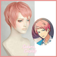 Anime Ensemble Stars Itsuki Shu Cosplay Pink Short Heat Resistant Synthetic Hair Halloween Carnival Party Role Play + Wig Cap 2024 - buy cheap