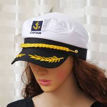 1 Pcs Military Nautical Hat White Captain Hat Navy Cap Marine Skipper Sailor Cap Costume Adult Party Fancy Dress Unisex Hat 2024 - buy cheap