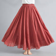 Женская длинная юбка из хлопка и льна, с высокой талией 2024 - купить недорого