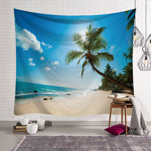 Sea Beach Tapestries Coconut tree Rectangle Wall tapestry beach Wall Hanging Polyester Wall carpets hanging tapestry sunset 2024 - buy cheap