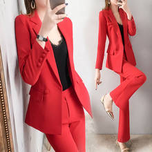 Professional Suit Pants Suit Women Red Suit Jacket Slim Trousers Two-piece 2022 Spring New Women's Clothing Y381 2024 - buy cheap