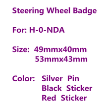 Высококачественный акриловый красный серебристый черный 3D H логотип Автомобильный значок на руль эмблема наклейка стикер автостайлинг аксессуары для Honda 2024 - купить недорого