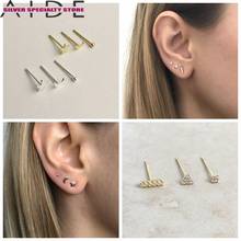 AIDE-Pendientes de plata de ley 925 para mujer, joyería de lujo, Piercing de estrella, aretes, Bijou, Arete, regalo, 3 uds. 2024 - compra barato