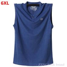 Big size men's vest sports fitness cotton sweat-absorbent cut shoulder vest sleeveless fat guy bodybuilding  tank top 5XL 6XL 2024 - buy cheap