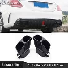 For Mercedes Benz C / E / S / GLE / GLS Class W205 W212 E63 B Style Black Car Exhaust Pipe Muffler Tail Tips Cover 2024 - buy cheap