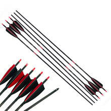 12pcs Linkboy Archery Pure Carbon Arrow Spine 300 340 400 500 600 700 800 4inch Turkey Feather 75gr Tips Compound Bow Hunting 2024 - buy cheap