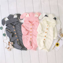 Newborn Infant Baby Boy Girl Winter Warm Bottum Jumpsuit Knitted Overall Hooded Rompers Clothes 2024 - buy cheap