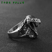 Мужское кольцо в виде змеи, Винтажное кольцо из нержавеющей стали, в стиле панк-рок, байкера, ювелирное изделие в виде животного, Размеры 7-13 2024 - купить недорого