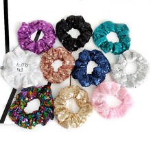 1Pcs New Lovely Solid Sequin Hair Rope Vintage Floral Scrunchies Scale Ponytail Holder Women Headdress Accessories Hot Sale 2024 - buy cheap