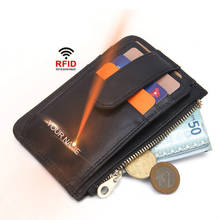 New Practical Genuine Leather RFID Anti-magnetic Card Bag Simple Leather Small Purse RFID Casual Fashion Small Wallet 2024 - buy cheap