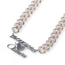 TBTK Name Necklace Personalized Letter Fashion Stainless Steel with 13MM CZ Cuban Chain Gold Choker Necklace Nameplate Gift 2024 - buy cheap