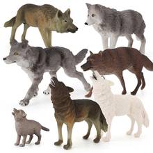 7Pcs Wolf Toy Figurines Set Gray Wolf Simulation Wolves Action Figures Collection Lifelike Wolf Animals Figures 2024 - buy cheap