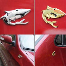 3D хромированные золотистые металлические акулы милые стикеры на автомобиль форма эмблема из нержавеющей стали автомобильные Чехлы покрытие из сплава наклейки для автомобиля Стайлинг стикер 2024 - купить недорого
