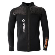 3MM Black Neoprene Long Sleeve Wetsuit for Men Front Zipper Jacket Top Surf Diving Swimming Snorkeling 2024 - buy cheap