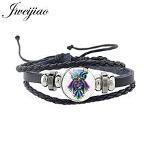 Jweijiao-pulseira masculina com 7 cores, braceletes de couro, pedras preciosas, joias, acessórios para pulseiras fq191 2024 - compre barato