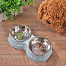 Stainless Steel Double Dog Bowl Pet Travel Feeding Water Bowl Non-Skid Food Water Dish Pet Dog Cat Puppy Feeder Supplies 2024 - buy cheap