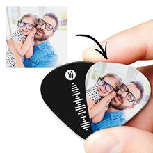 Fashion Custom Music Spotify Code Personalise Photo Acrylic Guitar Pick Keychain Pendant Violin/Drop Shape Leather Key Protector 2024 - buy cheap