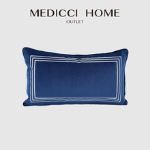 Medicci Home Luxury Lumbar Pillow Covers Geometry Navy Blue Pillowcase Decorative Rectangle Cushion Cover For Sofa 12X20 Inch 2024 - buy cheap