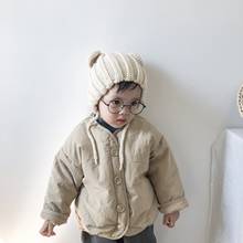 Casacos estofados para meninos, roupas quentes grossas estilo coreano de inverno para bebês e crianças, cor pura 2024 - compre barato