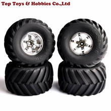 4Pcs 1/10 Scale RC Big Foot Tires Climbing Rubber Tyre Wheels Rims Fit Car Accessories Truck racing RC Model 2024 - buy cheap