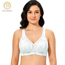Delimira Women's Lace Non-Foam Comfort Cotton Wire-Free Plus Size Bra 2024 - buy cheap