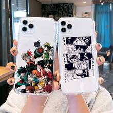 Capa transparente para celular bakugou boku, capa anime my hero academia para iphone 11 12 mini pro xs max 8 plus 7 x xr 2024 - compre barato