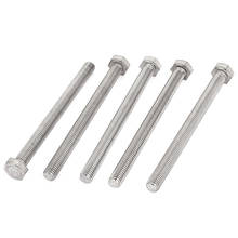 M8 x 100mm A2 Stainless Steel Fully Threaded Hex Head Screw Bolt 5 Pcs 2024 - buy cheap