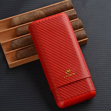 COHIBA-estuche de viaje para cigarros, Mini Humidor de fibra de carbono, tubo de madera de cedro, soporte para 3 dedos, portátil, a la venta 2024 - compra barato